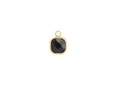 facettierter Glasanhnger square 8x8mm gold schwarz