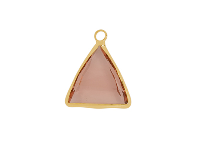 facettierter Glasanhnger triangle 15x15mm gold pfirsich