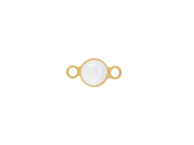 facettierter Glasanhnger circle 6mm gold opalweiss