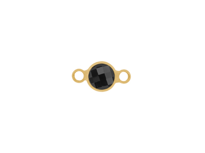 facettierter Glasanhnger circle 6mm gold schwarz