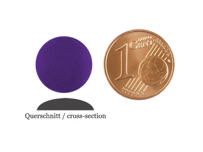 matte runde Cabochones 12mm, Purple, Bild 2 mit Grenvergleich