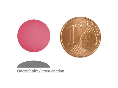 matte runde Cabochones 12mm, Rose, Bild 2 mit Grenvergleich