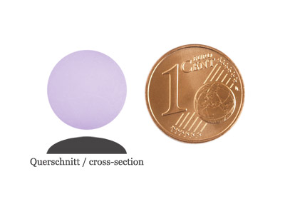 matte runde Cabochones 12mm, Violet, Bild 2 mit Grenvergleich