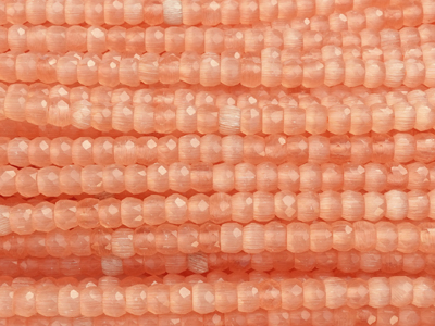 facettierte, geschliffene Glasperlen 2x3mm Farbe Peach-Fuzz