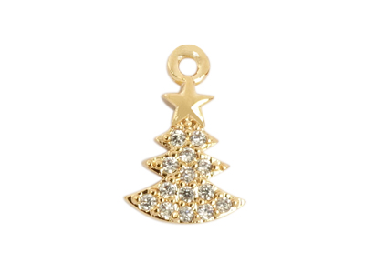 goldener kleiner Metallanhnger Charm Anhnger Weihnachtsbau