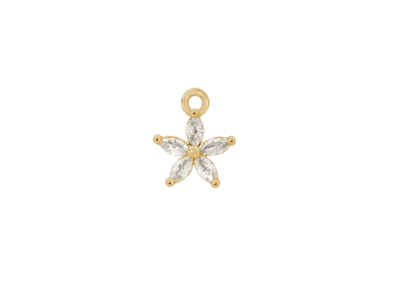 goldener kleiner Metallanhnger Charm Blume