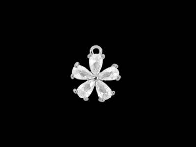 silberner kleiner Metallanhnger Charm Blume