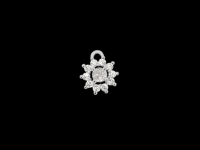 silberner kleiner Metallanhnger Charm Sternblume