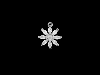 silberner kleiner Metallanhnger Charm Blume